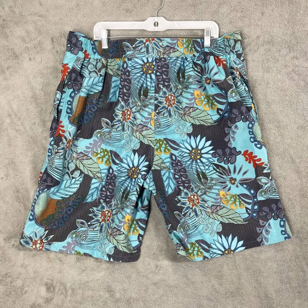 Joe Marlin XXL Swim‎ Shorts Men's Hybrid Trunks Hawaiian Drawstring Inseam  10”